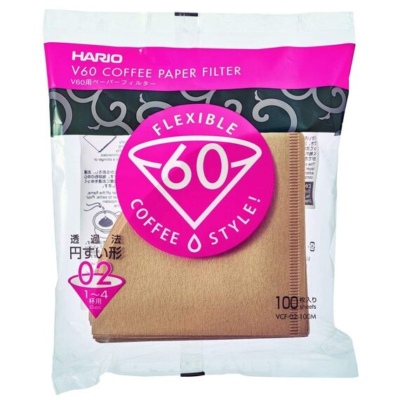 Hario VCF-02-100M Бумажные фильтры V60 02 натуральные 100 шт, фото , изображение 2