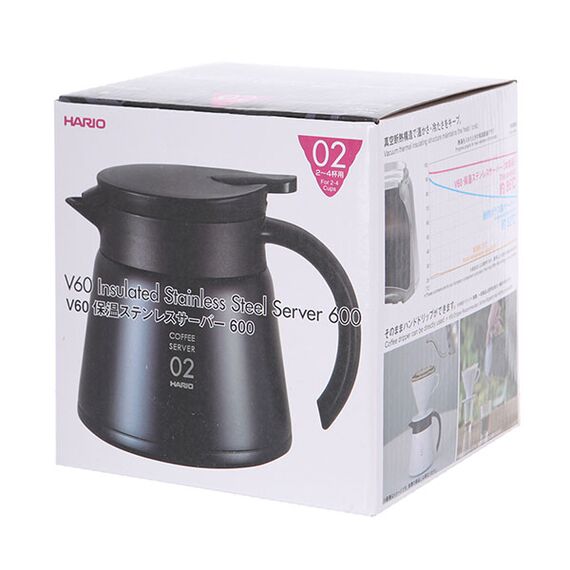 Hario VHS-60B V60 Стальной кофейник-термос 600 мл черный, фото , изображение 10