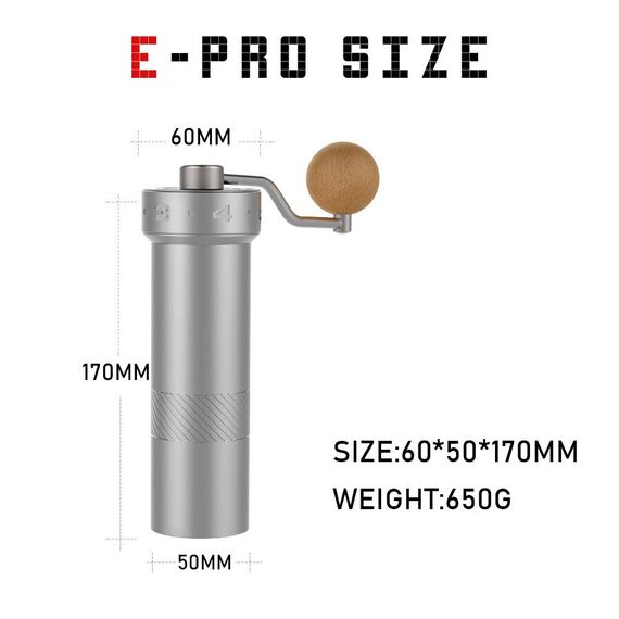 1Zpresso E-pro Кофемолка ручная стальная, фото , изображение 7