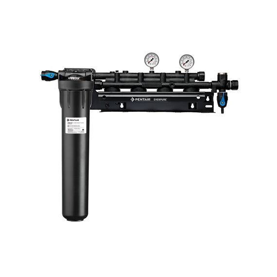 Everpure Coldrink/Insurice Quad Manifold with 20" Prefilter Четверная головная часть с манометрами и префильтром, фото 