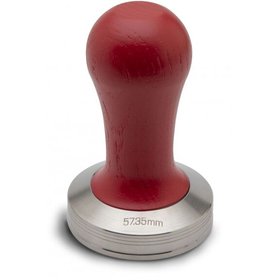 Lelit PLA471R Темпер 57.35 мм плоский с ручкой из дерева красный, фото 