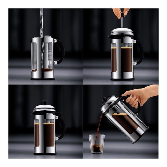 Bodum 11170-16 Chambord Френч-пресс 350 мл хром, фото , изображение 4