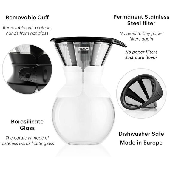 Bodum 11571-109 Pour Over Пуровер с постоянным фильтром пробковый, фото , изображение 4