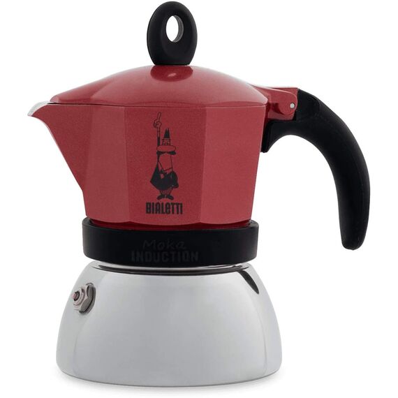 Bialetti 4922 Moka Induction на 3 чашки красная Гейзерная кофеварка, фото 