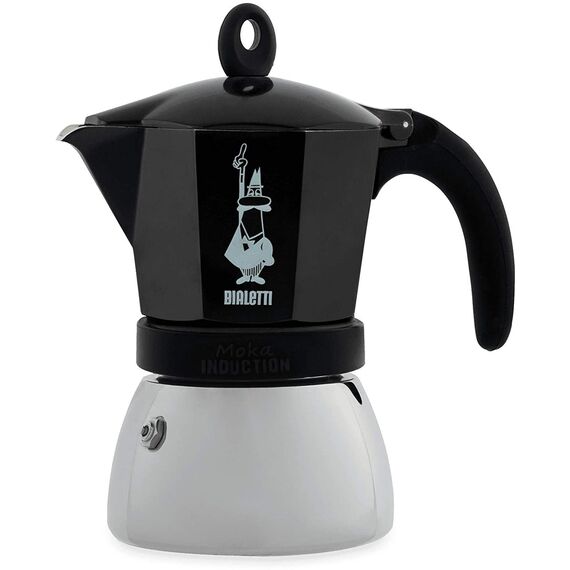 Bialetti 4813 Moka Induction на 6 чашек черная Гейзерная кофеварка, фото 