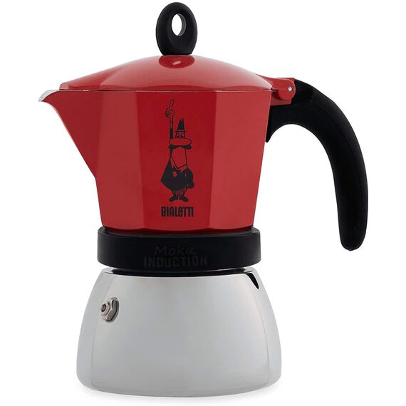 Bialetti 4923 Moka Induction на 6 чашек красный Гейзерная кофеварка, фото 