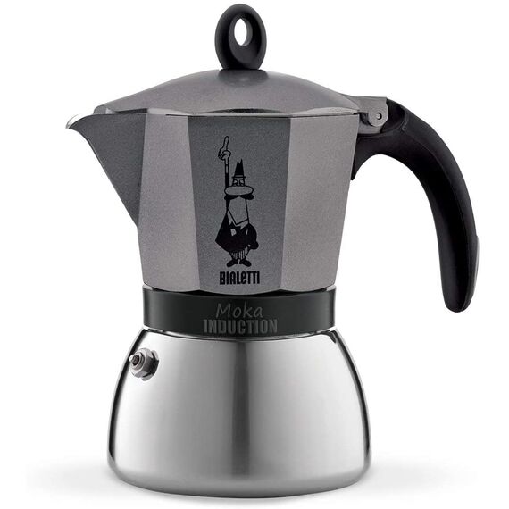 Bialetti 4823 Moka Induction на 6 чашек антрацит Гейзерная кофеварка, фото 