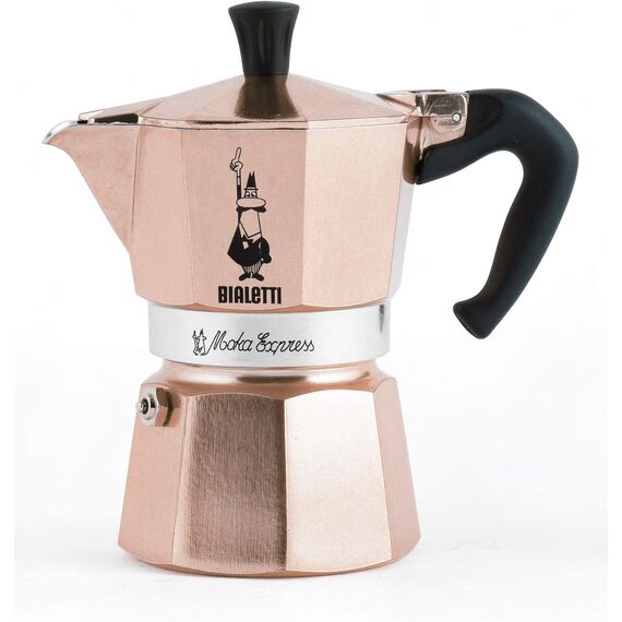 Bialetti RSG003 Moka Express на 3 чашки розовое золото Гейзерная кофеварка, фото 