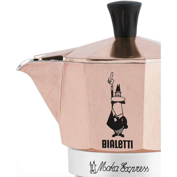 Bialetti RSG003 Moka Express на 3 чашки розовое золото Гейзерная кофеварка, фото , изображение 2