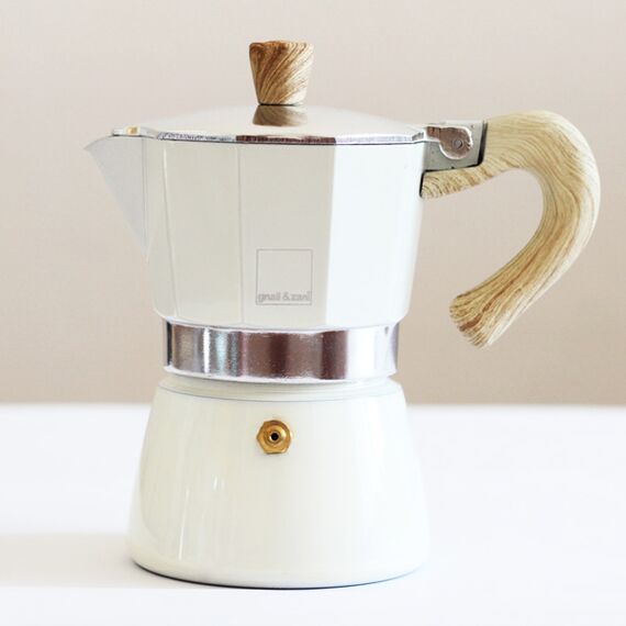 Gnali&Zani Venezia Гейзерная кофеварка на 3 чашки кремовая, фото , изображение 2
