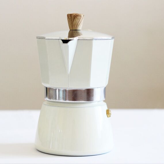 Gnali&Zani Venezia Гейзерная кофеварка на 3 чашки кремовая, фото , изображение 3