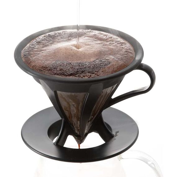 Hario CFOD-02B Cafeor Пуровер V60 02 с металлическим фильтром черный, фото , изображение 4