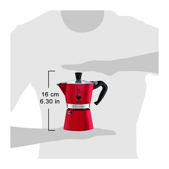 Bialetti 4942 Moka Express на 3 чашки красная Гейзерная кофеварка, фото , изображение 3 Bialetti 4942 Moka Express на 3 чашки красная Гейзерная кофеварка, фото , изображение 3