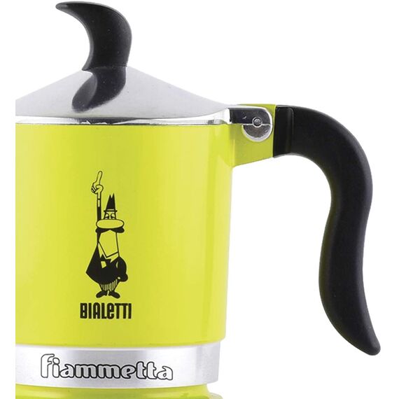 Bialetti 7113 Fiammetta Lime гейзерная кофеварка на 3 чашки, фото , изображение 2