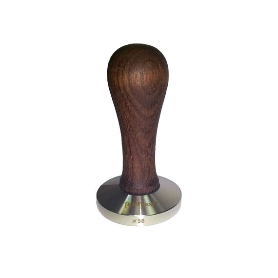 JoeFrex Elegance Flat Темпер 58 мм плоский с ручкой из ореха, фото 