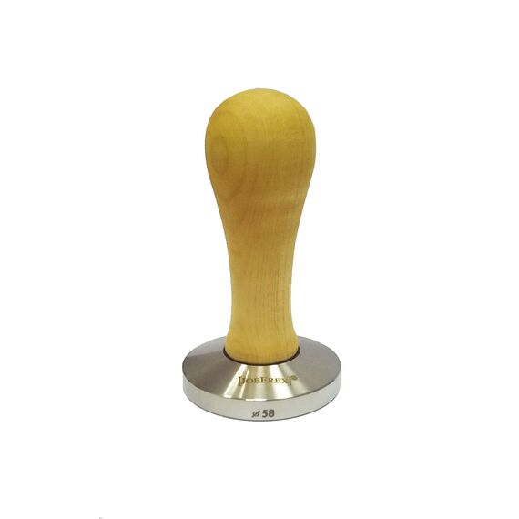 JoeFrex Elegance Flat Темпер 58 мм плоский с ручкой из клёна, фото 