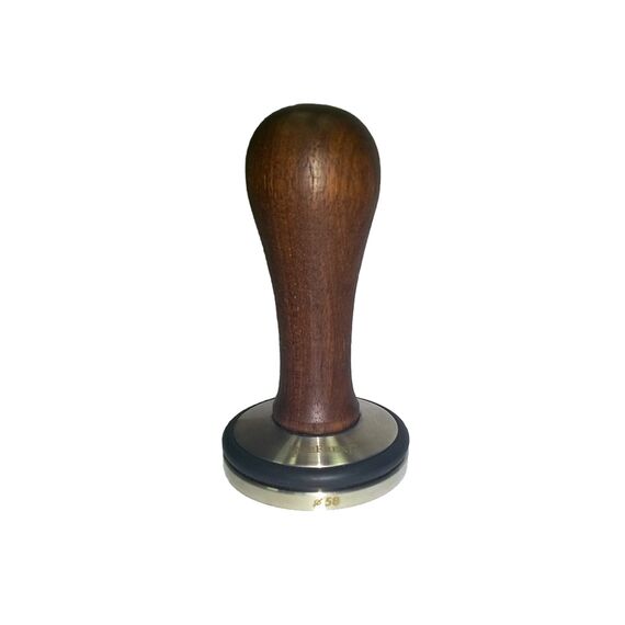JoeFrex Elegance Knock Темпер 58 мм плоский с ручкой из дуба, фото 
