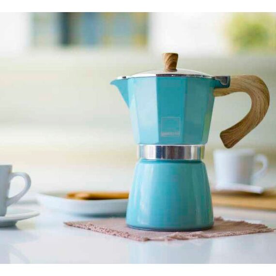Gnali&Zani Venezia Гейзерная кофеварка на 3 чашки голубая, фото , изображение 4 Gnali&Zani Venezia Гейзерная кофеварка на 3 чашки голубая, фото , изображение 4