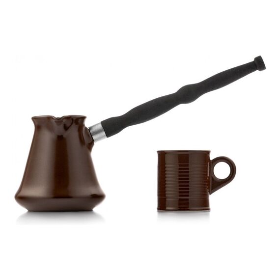 Ceraflame Набор для кофе: турка 0.35 л. шоколад + чашка для эспрессо 0.07 л., фото , изображение 2