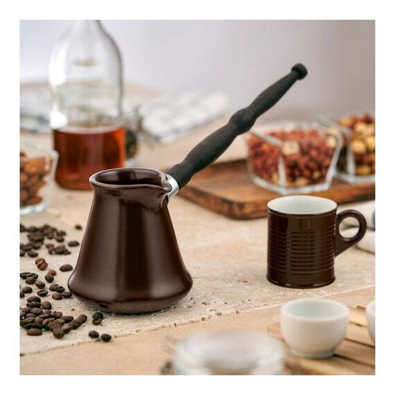Ceraflame Набор для кофе: турка 0.35 л. шоколад + чашка для эспрессо 0.07 л., фото , изображение 5