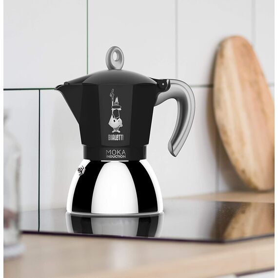 Bialetti 6936 Moka Induction на 6 чашек черная Гейзерная кофеварка, фото , изображение 2 Bialetti 6936 Moka Induction на 6 чашек черная Гейзерная кофеварка, фото , изображение 2