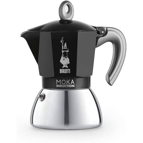Bialetti 6936 Moka Induction на 6 чашек черная Гейзерная кофеварка, фото 