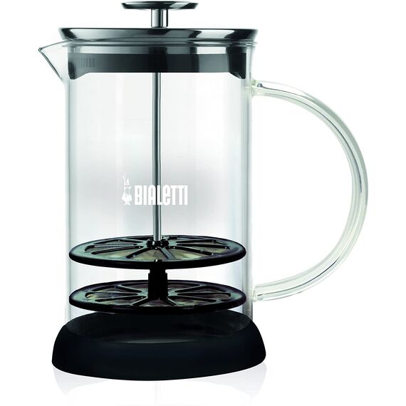 Bialetti Milk Frother ручной вспениватель молока на 6 чашек стекло, фото 