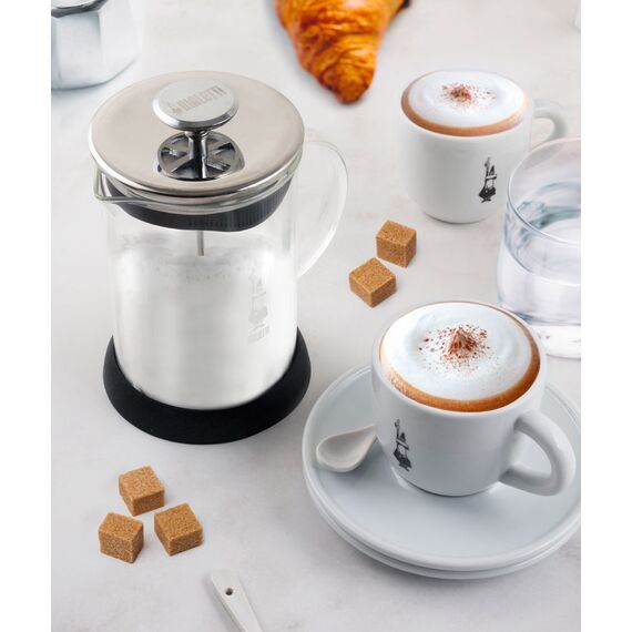 Bialetti Milk Frother ручной вспениватель молока на 6 чашек стекло, фото , изображение 8