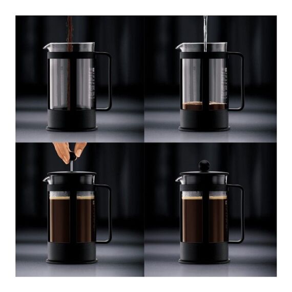 Bodum 1788-01LID Kenya Френч-пресс 1 л черный, фото , изображение 2