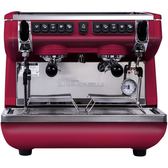 Nuova Simonelli Appia Life Compact 2Gr V 220V red+economizer+high groups Кофемашина автомат с 2 высокими группами и экономайзером красная глянцевая, фото 