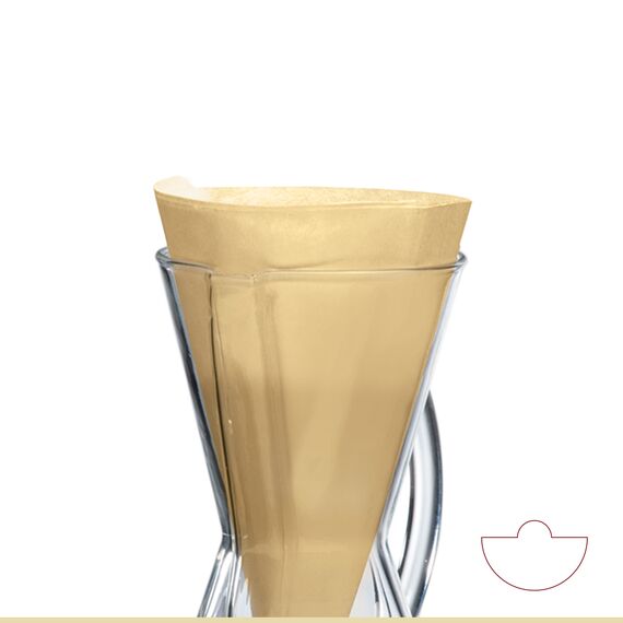 Chemex FP-2N Фильтры натуральные для кофеварок на 1-3 чашки 100 шт, фото 