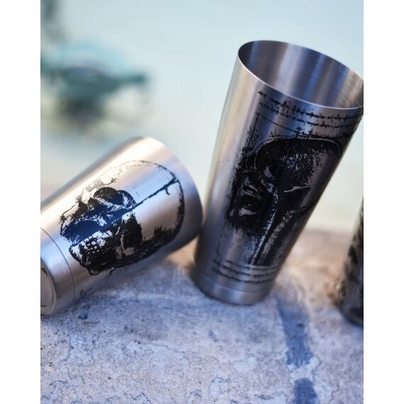 Lumian Kenko Boston Leonardo Tin & Half Tin Шейкер 530/830 мл серебро с гравировкой, фото , изображение 3