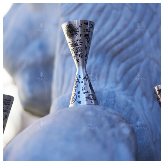 Lumian Afrodite Alchemy Джиггер 30/45 мл серебро с гравировкой, фото , изображение 4