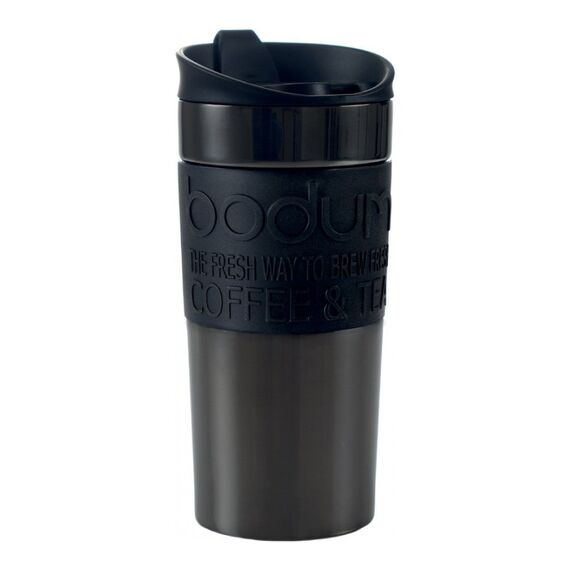 Bodum Travel Clip 11068-380s Дорожная термокружка 350 мл оружейная сталь, фото 