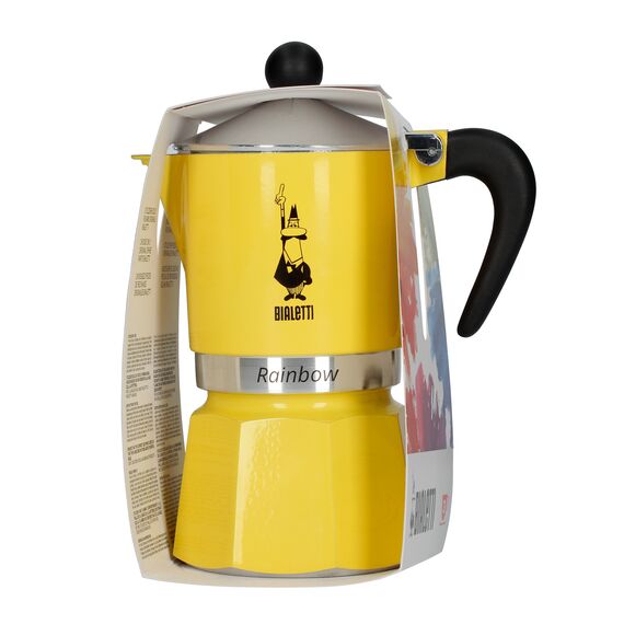 Bialetti 4982 Rainbow Yellow гейзерная кофеварка на 3 чашки, фото , изображение 2