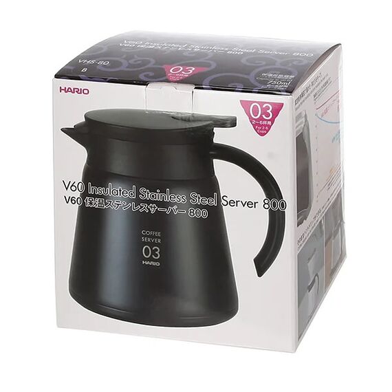 Hario VHS-80B V60 Стальной кофейник-термос 800 мл черный, фото , изображение 11