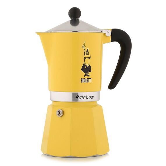 Bialetti 4983 Rainbow Yellow гейзерная кофеварка на 6 чашек, фото 