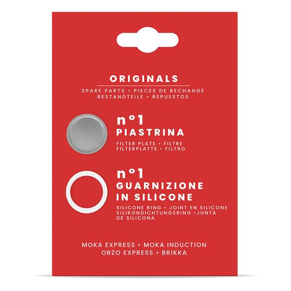 Bialetti силиконовый уплотнитель + 1 фильтр для гейзерных кофеварок на 3-4 чашки, фото , изображение 2