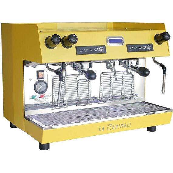 Carimali Nimble 2gr Рожковая кофемашина автомат 2 высокие группы желтая с задней прозрачной панелью, фото , изображение 3