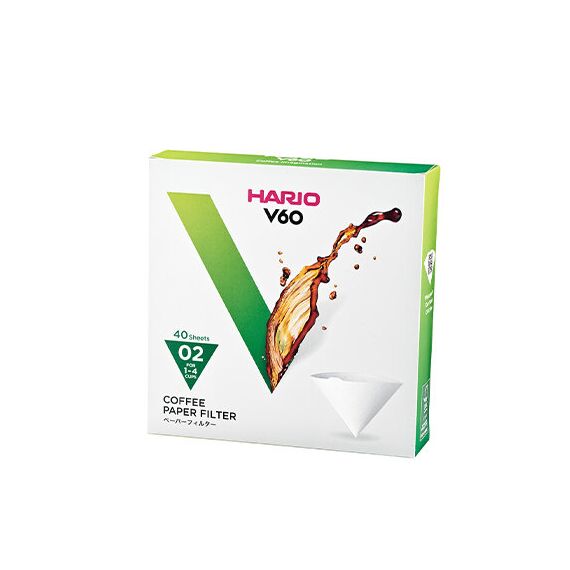 Hario VCF-02-40W Бумажные фильтры V60 02 белые 40 шт, фото 