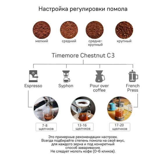 Timemore Chestnut C3 Кофемолка ручная серебристая, фото , изображение 15