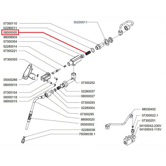 Nuova Simonelli 08000005 Пружина клапана крана подачи пара Ø11.5x25 мм, фото , изображение 2 Nuova Simonelli 08000005 Пружина клапана крана подачи пара Ø11.5x25 мм, фото , изображение 2