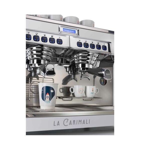 Carimali Bubble 2gr Рожковая кофемашина автомат 2 высокие группы белая, фото , изображение 4