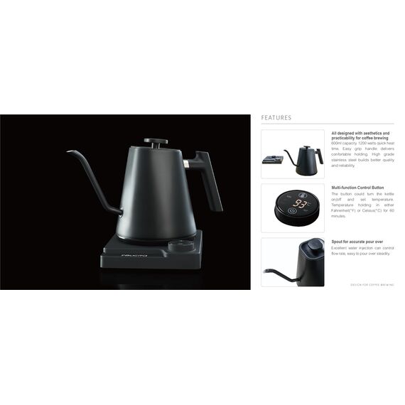 Felicita Square-S Электрочайник 600 мл чёрный, фото , изображение 9