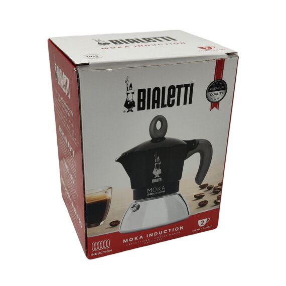 Bialetti 6932 Moka Induction на 2 чашки чёрная Гейзерная кофеварка, фото , изображение 3