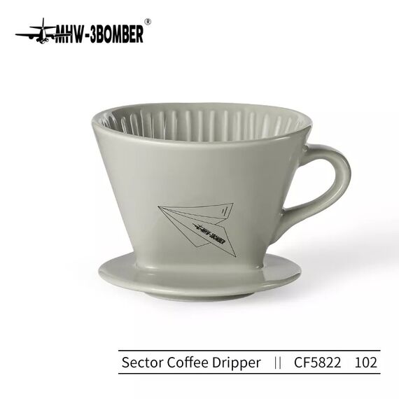 MHW-3BOMBER Sector Керамический пуровер 02 натуральный белый, фото 