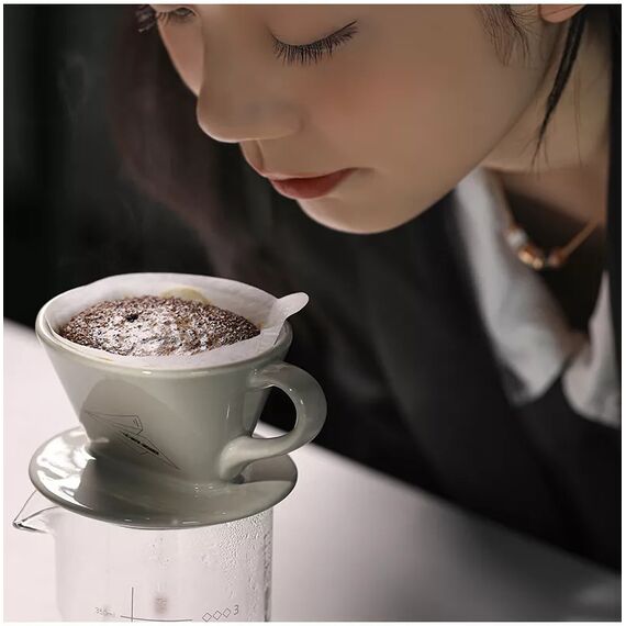 MHW-3BOMBER Sector Керамический пуровер 02 натуральный белый, фото , изображение 6