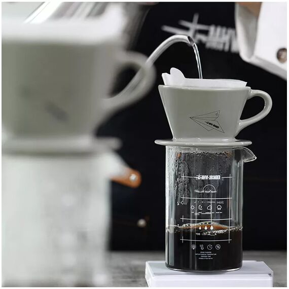 MHW-3BOMBER Sector Керамический пуровер 02 натуральный белый, фото , изображение 8