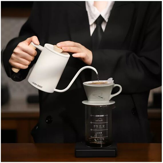 MHW-3BOMBER Sector Керамический пуровер 02 натуральный белый, фото , изображение 9