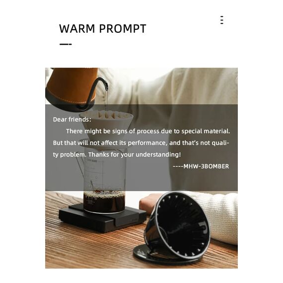 MHW-3BOMBER Meteor Керамический пуровер 02 черный, фото , изображение 14